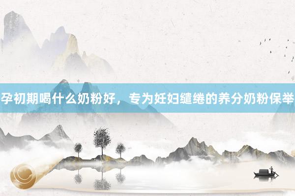 孕初期喝什么奶粉好，专为妊妇缱绻的养分奶粉保举